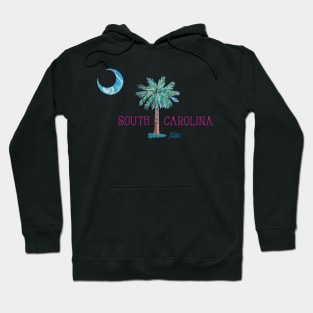 South Carolina Palmetto Tree and Moon by Jan Marvin Hoodie